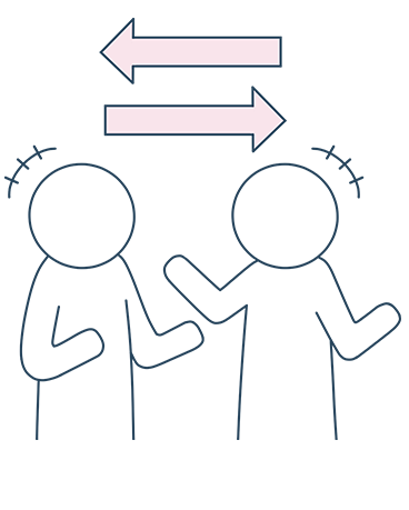 英語で会話をしている方のイラスト